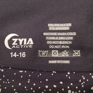 Zyia Black Reflective Pocket Light N Tight Hi Rise